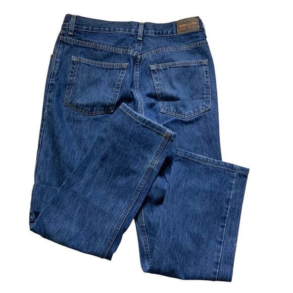 Kirkland Signature Denim Men 32x34 Straight Zip Fly Med Wash Pockets Blue Jeans - Picture 4 of 9